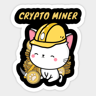 Funny angora cat is a Crypto Miner Sticker